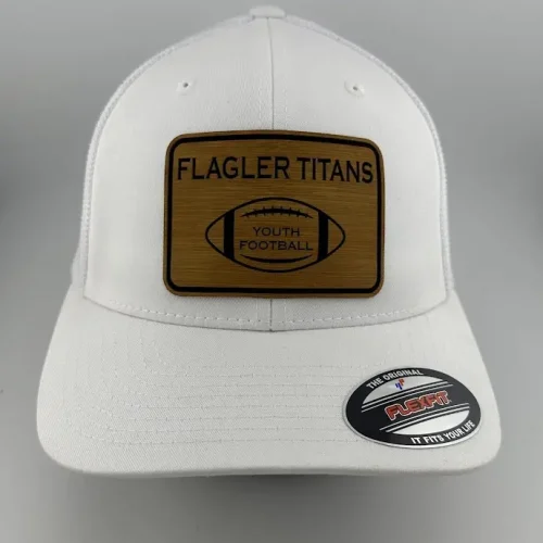 White Flexfit Hat – Flagler Titans Football Patch