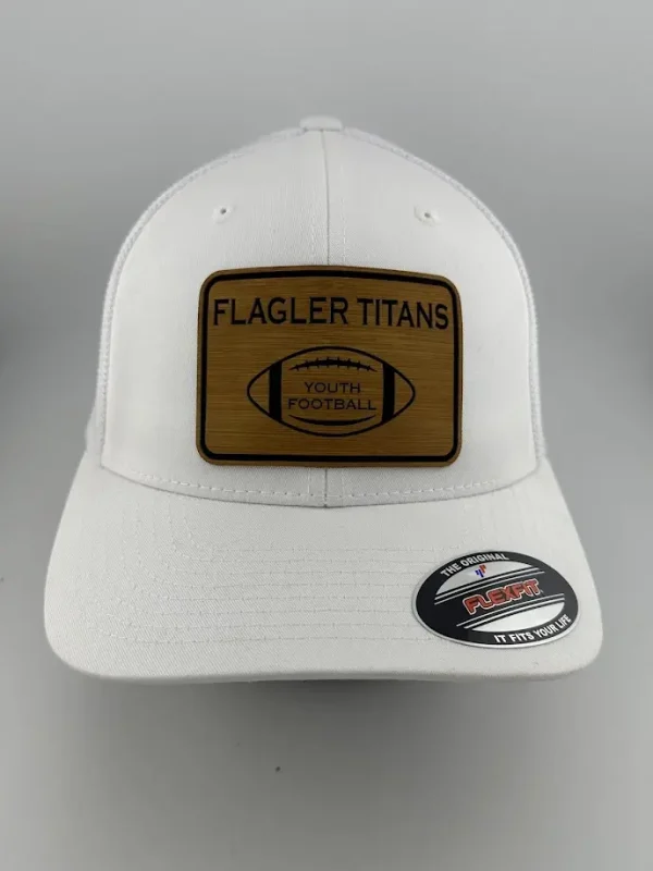 White Flexfit Hat – Flagler Titans Football Patch