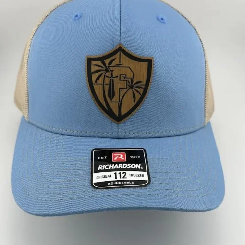 IMG_3966 Blue & Tan Trucker Hat – Titans Shield Emblem